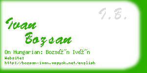 ivan bozsan business card